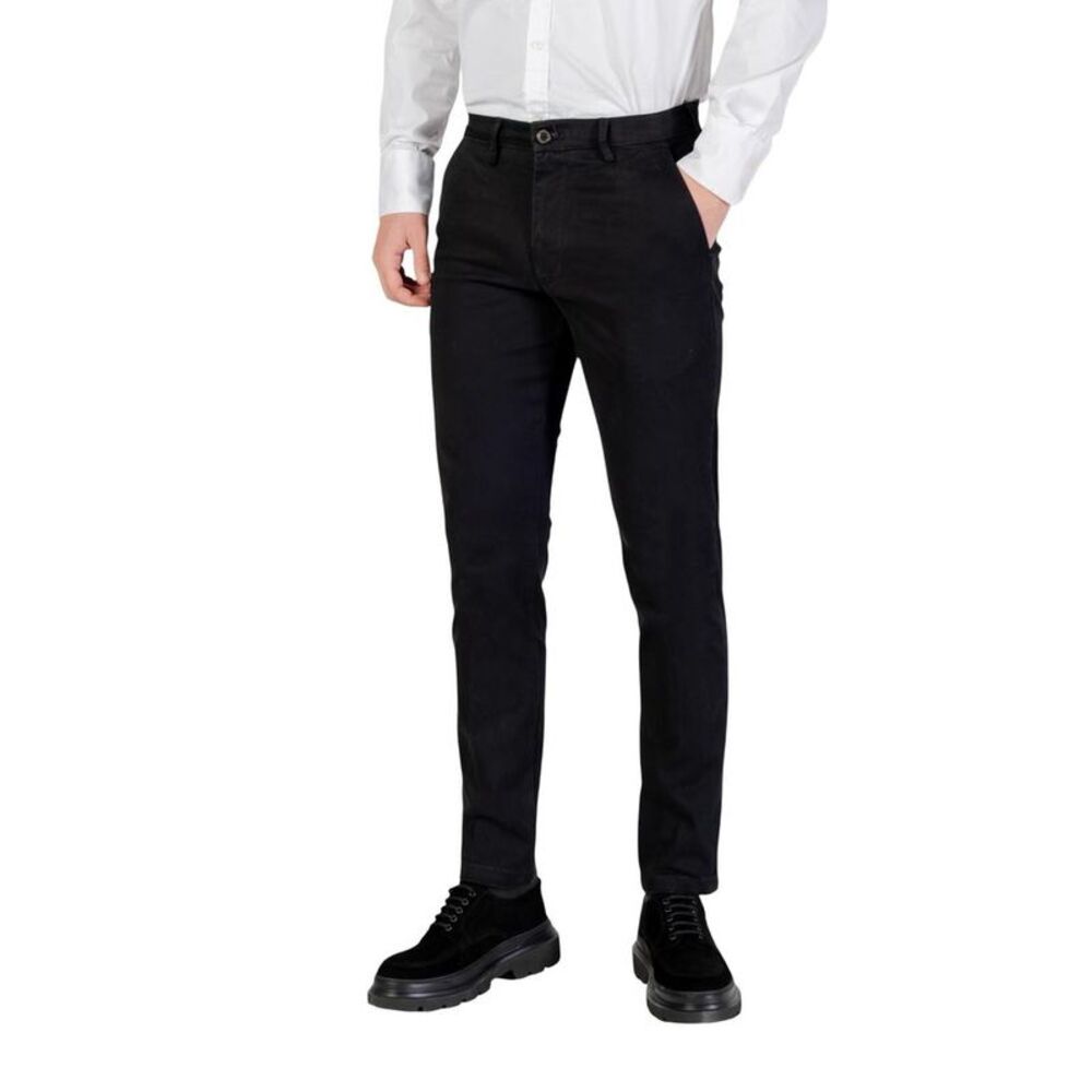 Borghese Black Cotton Skinny Men's Pants